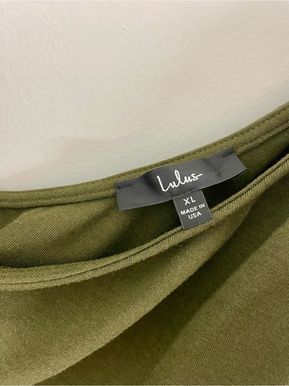 Lulu's Olive One-Shoulder Ruched Drawstring Dress - Picture 5 of 7
